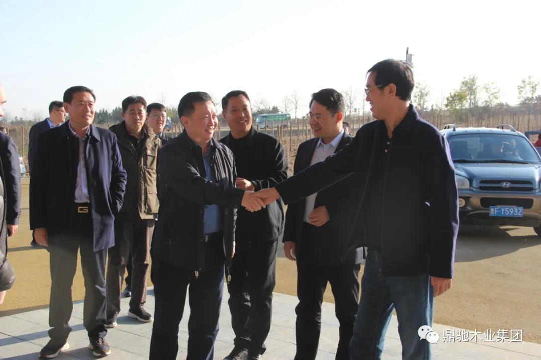 煙臺(tái)市住建局、藍(lán)天集團(tuán)一行參觀調(diào)研山東鼎馳木業(yè)集團(tuán)有限公司